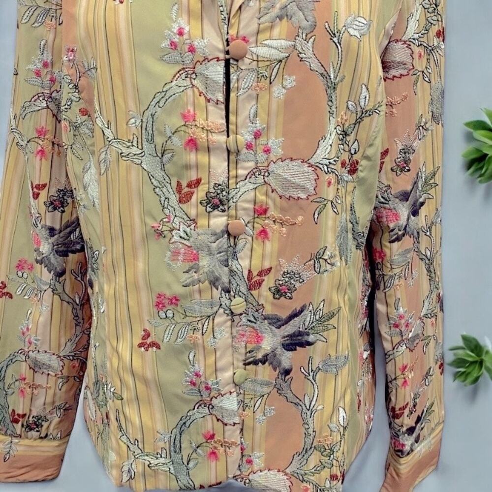 VTG Floral Embroidered Foliage Jacket Boho Cottagecore - Picture 7 of 11